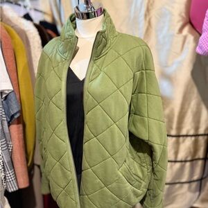 Garnet Hill Quilted Sage Green Puffer Jacket